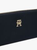 Blue Large Textured Monogram Wallet  Women