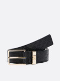 Black TH Monogram Leather Belt  Women