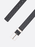 Black TH Monogram Leather Belt  Women
