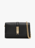 Black Heritage Chain Strap Crossbody Bag  Women