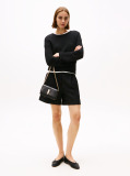 Black Heritage Chain Strap Crossbody Bag  Women