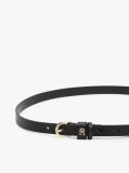 Black Essential TH Monogram Leather Belt  Women