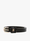 Black Essential TH Monogram Leather Belt  Women