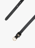 Black Essential TH Monogram Leather Belt  Women