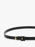 Black Essential TH Monogram Leather Belt  Women