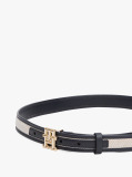 Blue TH Monogram Leather Belt  Women