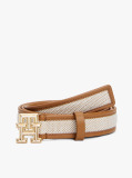 Brown TH Monogram Leather Belt  Women
