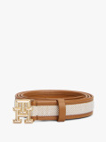 Brown TH Monogram Leather Belt  Women