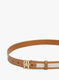 Brown TH Monogram Leather Belt  Women