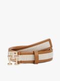 Brown TH Monogram Leather Belt  Women