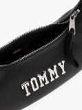 Black Metal Logo Shoulder Bag  Women