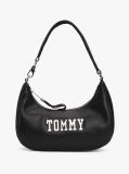 Black Metal Logo Shoulder Bag  Women