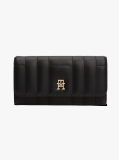 Black TH Feminine Large Flap Wallet   Women