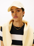 Yellow TH Monogram Embroidery Baseball Cap  Women