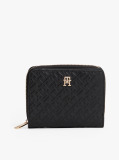 Black TH Monogram Zip-Around Flap Wallet  Women