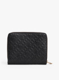 Black TH Monogram Zip-Around Flap Wallet  Women