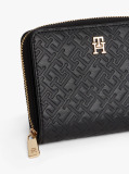 Black TH Monogram Zip-Around Flap Wallet  Women