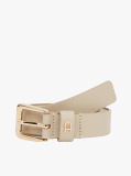 Beige TH Monogram Leather Belt  Women