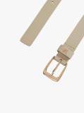 Beige TH Monogram Leather Belt  Women
