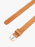 Brown Essential TH Monogram Plaque Leather Belt  Women