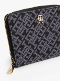 Black Hilfiger Icon Jacquard Logo Zip-Around Wallet  Women