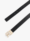 Black TH Monogram Reversible Leather Belt  Women