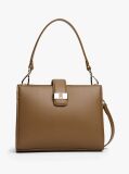 Brown Heritage TH Monogram Plaque Satchel  Women