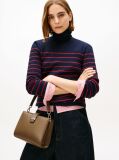 Brown Heritage TH Monogram Plaque Satchel  Women