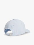 Blue Stripe Seersucker Logo Plaque Baseball Cap  Women
