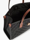 Black City Woven Crossbody Tote Bag  Women