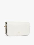 White Leather Flap Logo Plaque Crossbody Bag  Women