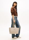 Beige Essential Embossed Logo Tote Bag  Women