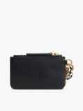 Black Multi Charm Leather Keyring Purse  Women