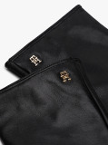 Black Chic TH Monogram Plaque Leather Gloves  Women