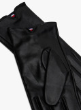 Black Chic TH Monogram Plaque Leather Gloves  Women