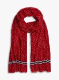 Red TH Monogram Lightweight Scarf  Women