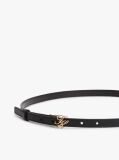 Black Logo Plaque Buckle Leather Belt  Women