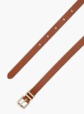 Brown Square Roller Buckle Leather Belt  Women