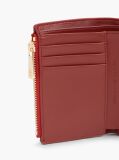 Red Pebble Grain Buckle Trifold Wallet  Women
