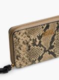 Multi Leather Snake Print Zip-Around Wallet  Women