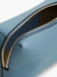 Blue Modern Metallic Logo Textured Camera Bag  Women