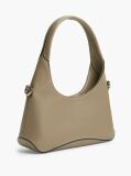 Beige TH Monogram Plaque Crossbody Hobo Bag  Women