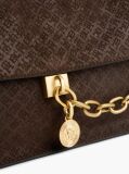 Brown Suede TH Monogram Chain Shoulder Bag  Women