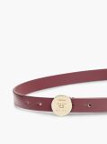 Red TH Monogram Leather Plaque Belt  Women
