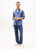 Blue Stretch Slim Fit Shirt  Men