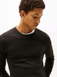 Black LONG SLEEVED RIBBED ORGANIC COTTON T-SHIRT  Men