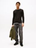 Black LONG SLEEVED RIBBED ORGANIC COTTON T-SHIRT  Men