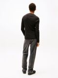 Black LONG SLEEVED RIBBED ORGANIC COTTON T-SHIRT  Men