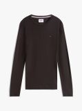 Black LONG SLEEVED RIBBED ORGANIC COTTON T-SHIRT  Men