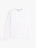 White LONG SLEEVED RIBBED ORGANIC COTTON T-SHIRT  Men